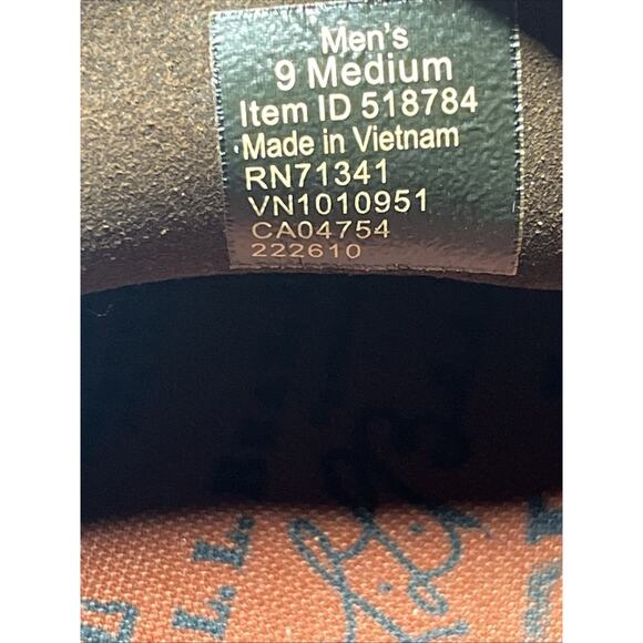 LL Bean Mens Kennebec Slip On Shoes 9 Medium Dark Earth Leather Athletic Sneaker - Picture 10 of 10